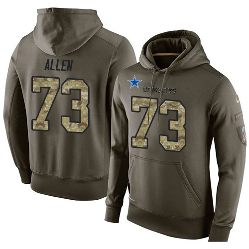 NFL Nike Dallas Cowboys #73 Larry Allen Green Salute To Service Men's Pullover Hoodie